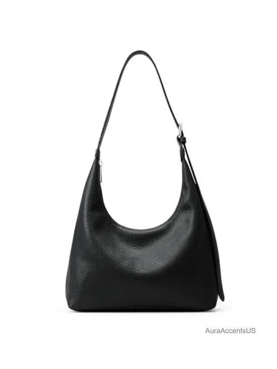 Crescent Tote Bag Women Vegan Leather Zipper Shoulder Purse Hobo