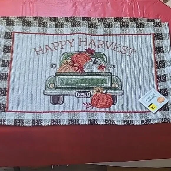 Happy Harvest Fall  Tapestry Placemat