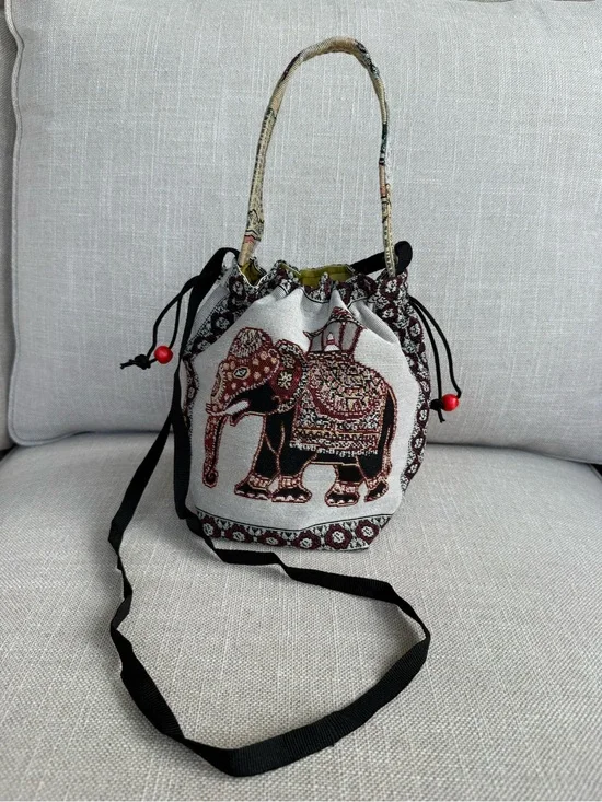 Boho Small Carryall Canvas Hand Bag or Crossbody