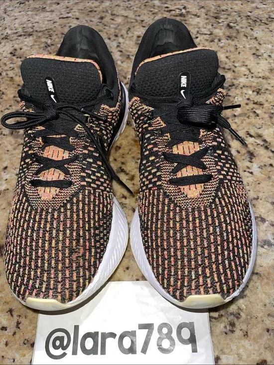 Nike React Infinity Run Flyknit 3 Multicolor Running Sneakers - Black & Orange