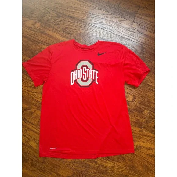 Nike Ohio State Buckeyes Dri-FIT Red Performance T-Shirt Mens Large NCAA