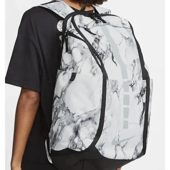 RARE Nike Hoops Elite Pro Backpack Marbled White Silver Basketball Backpack