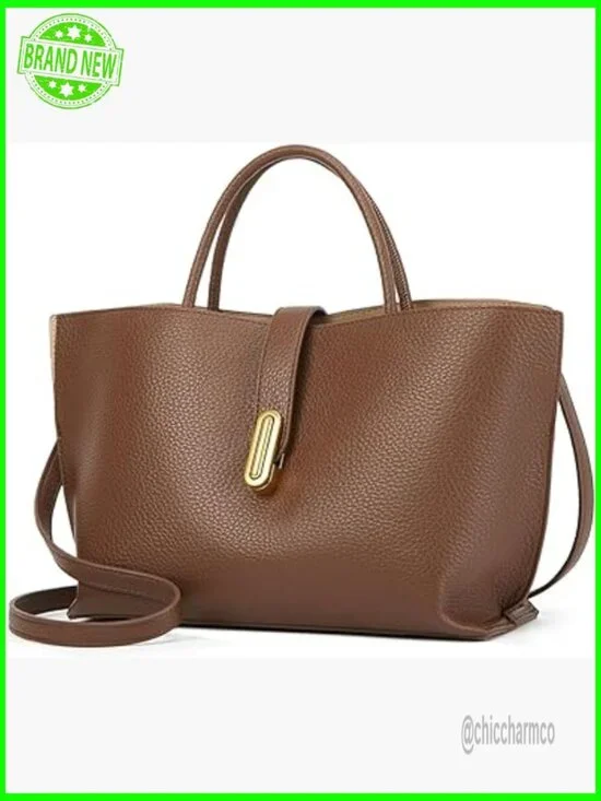 Large Vegan Leather Tote Hobo Bag Adjustable Strap Zipper Closure