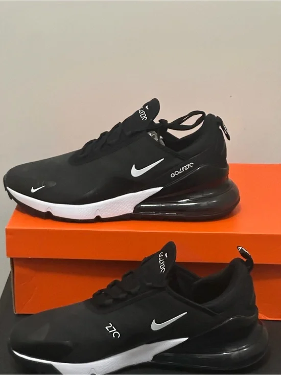 Nike Black and White Air Max 270- Golf Shoes