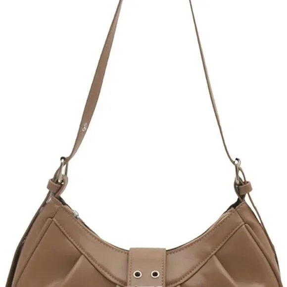 Y2K PU Leather Hobo Bag for Women Small Clutch Purse Top Handle Vintage