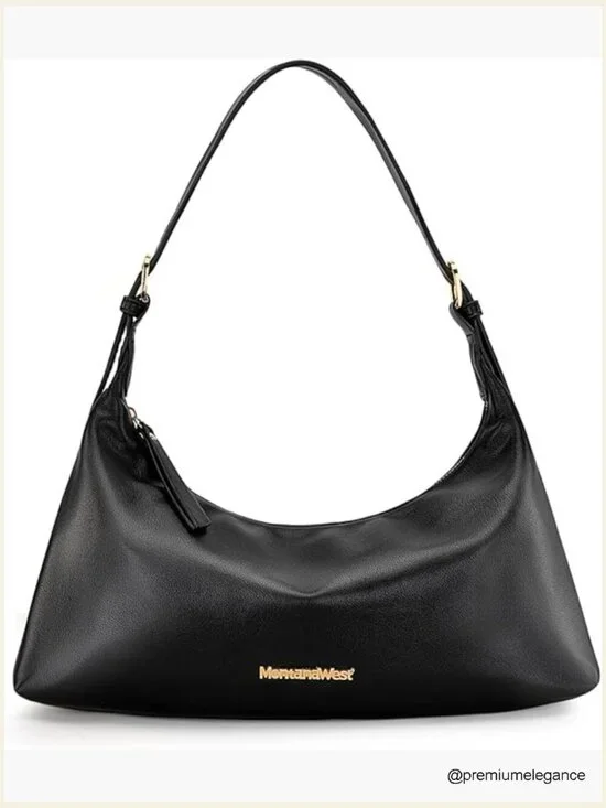 Medium Crescent Hobo Bag Vegan Leather Crossbody Purse Shoulder Bag