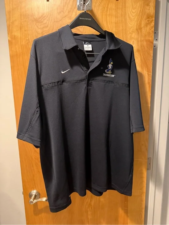 Nike Men’s Polo with Creighton Retro Billy Bluejay Logo