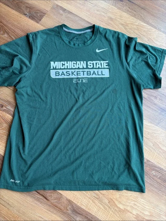 Nike Michigan State Basketball Dark Green Crew Tee
