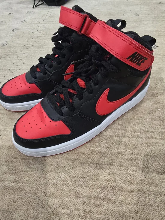 Nike High Top Sneakers in Black & Red