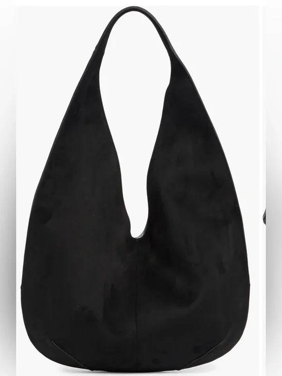 JW PEI Dara Faux Suede Hobo Bag. Black.