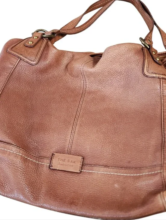 The Sak Women Soft Leather Tote Shoulder Bag Purse XXL 17