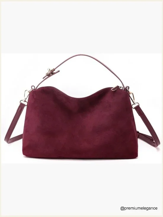 Retro Faux Suede Hobo Shoulder Bag Crossbody Satchel