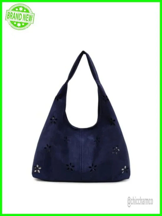 Faux Suede Hobo Bag Tote Slouchy Shoulder Handbag Vintage Fall Purse