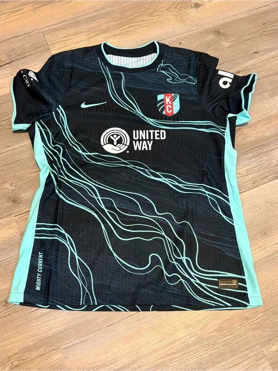 Nike Kansas City Current soccer jersey large black/teal new without tags