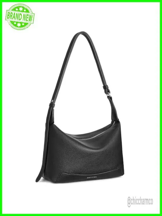 Crossbody Hobo Bag Faux Suede Pebbled Leather Adjustable Strap