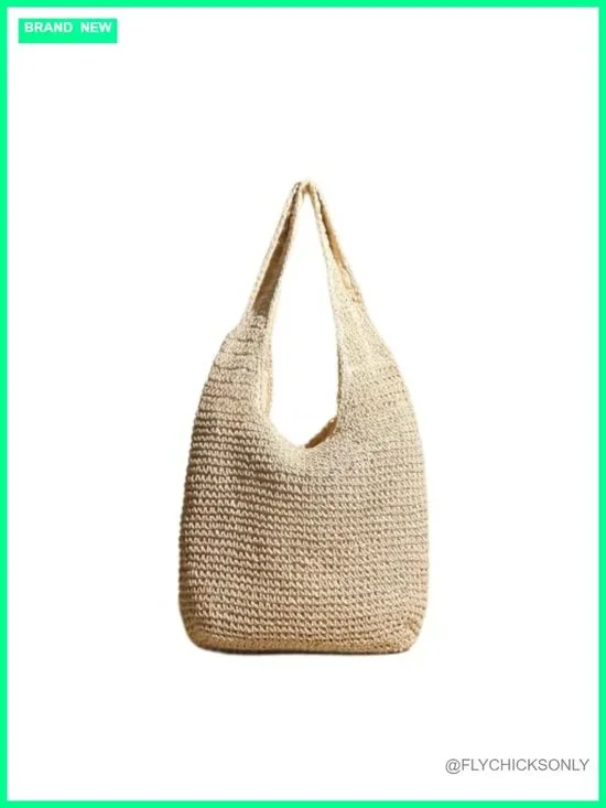Straw Hobo Bag Handwoven Crochet Beach Tote Shoulder Bag for Women