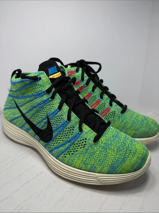 Nike Men's Flyknit Sneakers in Neon Green, Blue, Black