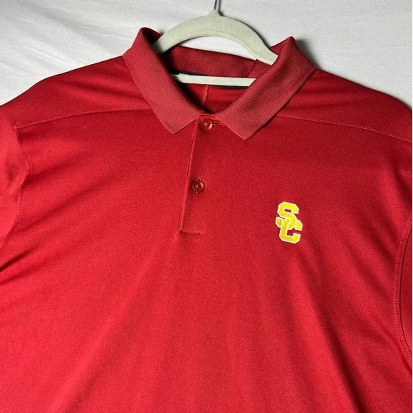 Nike Golf USC Trojans Dri-FIT Polo Shirt Mens Medium Red Short Sleeve 891881-613