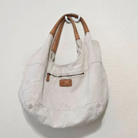 LL‎ Bean Vintage Canvas Cream and Tan Women's Bag
