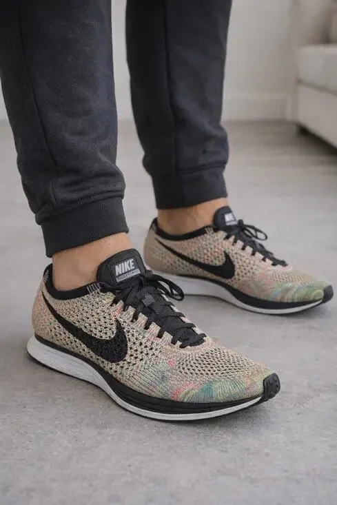 Nike Multicolor 3.0 Flyknit Racer Athletic Activewear Sneakers Shoes Men's 8.5