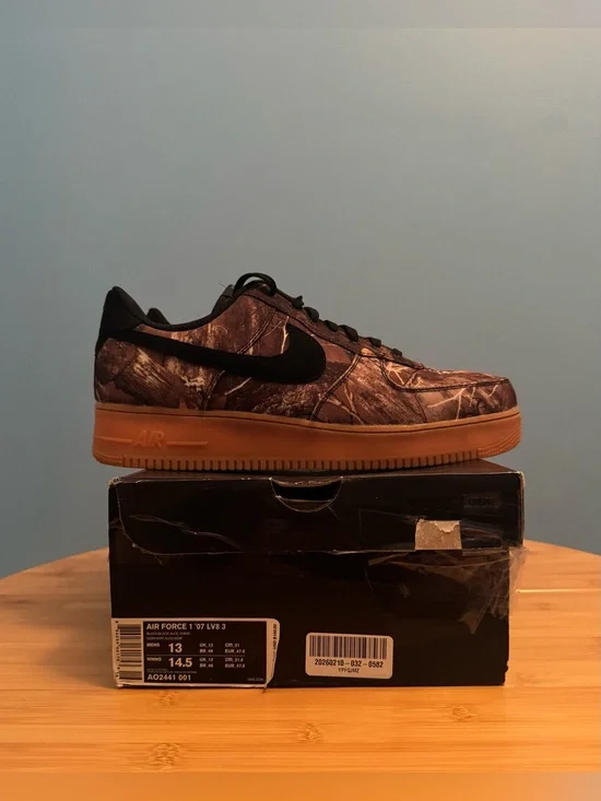 Nike Air Force 1 Low Realtree Camo Shoes - Men’s Size 13 - AO2441 001 - *RARE*