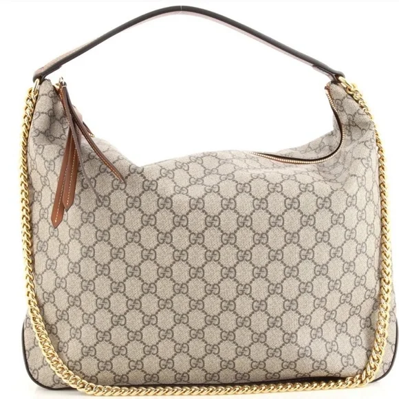 Gucci Chain Hobo GG Coated Canvas