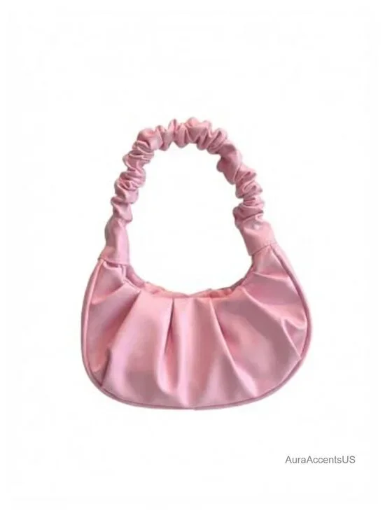 Mini Hobo Purse with Ruched Detail & Magnetic Closure