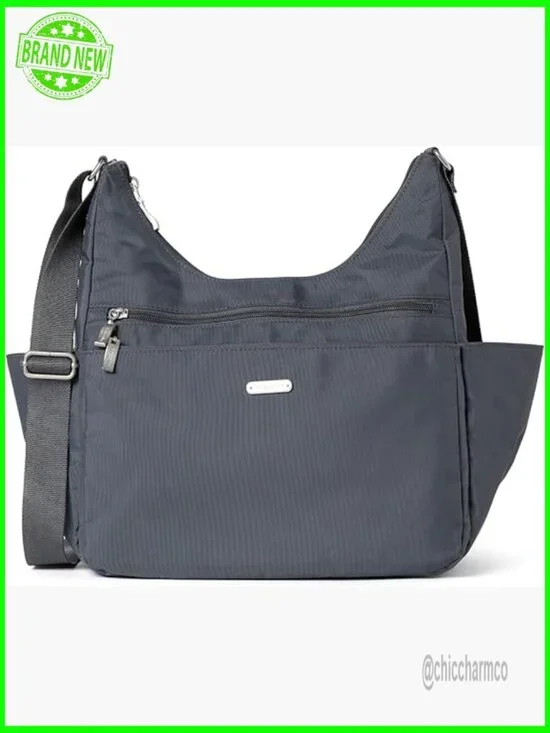 Lightweight Travel Hobo Crossbody Bag with RFID Protection and Luggage Sleeve
