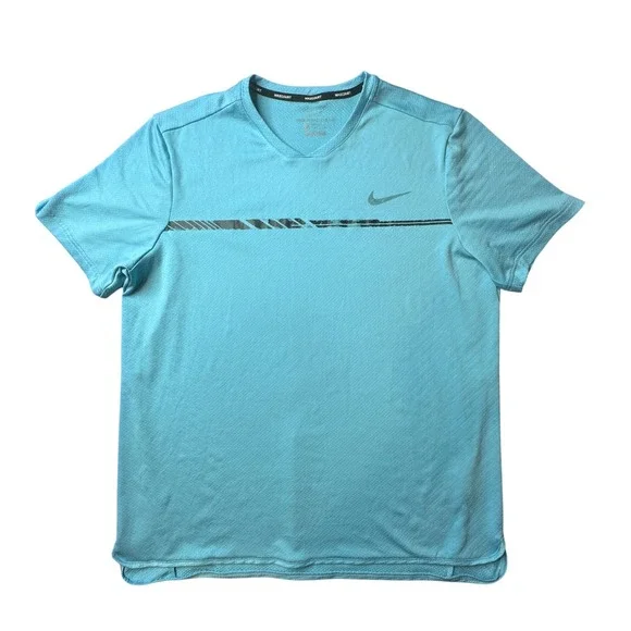 Nike Shirt Mens L Blue NikeCourt Zonal Cooling Advantage Tennis Top 830897-432