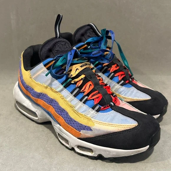 Nike Air Max 95 Be True Pride Multi Color Rainbow Sneakers CK0262-100 Mens 8.5