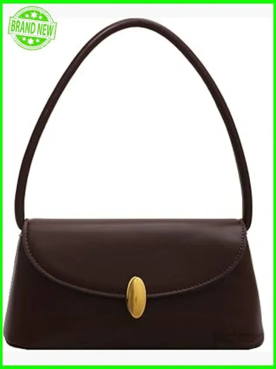Small PU Leather Hobo Tote Shoulder Bag with Crossbody Strap