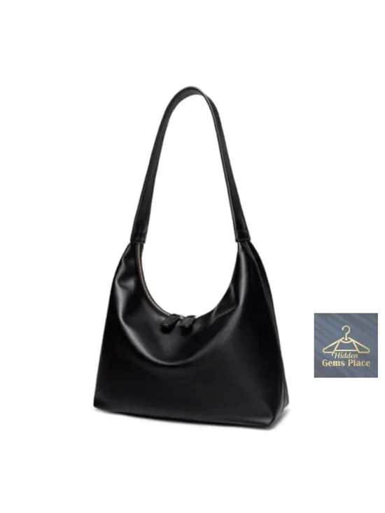 Vintage Hobo Shoulder Bag Faux Leather Double Zipper Handbag
