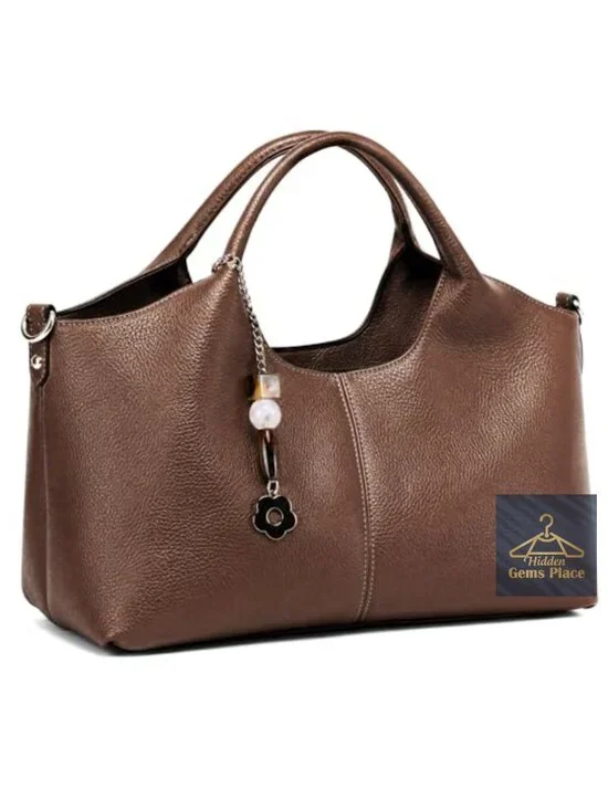 Medium Vegan Leather Satchel Crossbody Hobo Bag with Detachable Strap