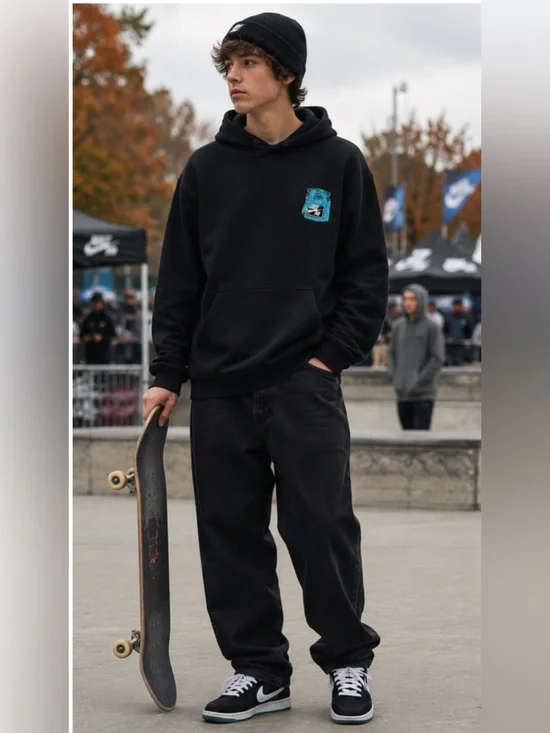 Nike SB Small Graphic Pullover Hoodie Kangaroo Pocket Skate Streetwear Grunge