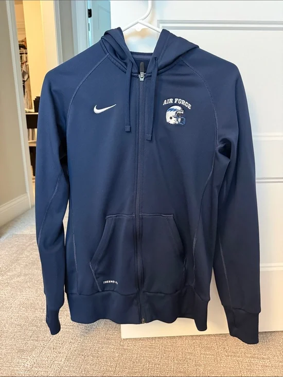 Nike Navy Blue Air Force Football Full-Zip Hoodie