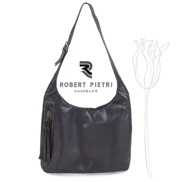 ROBERT  PIETRI Spain Side Zipper Leather Shoulder Hobo Bag