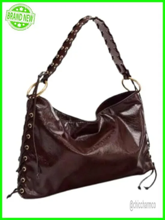 Slouchy PU Leather Crescent Hobo Bag Crossbody Purse Shoulder Tote