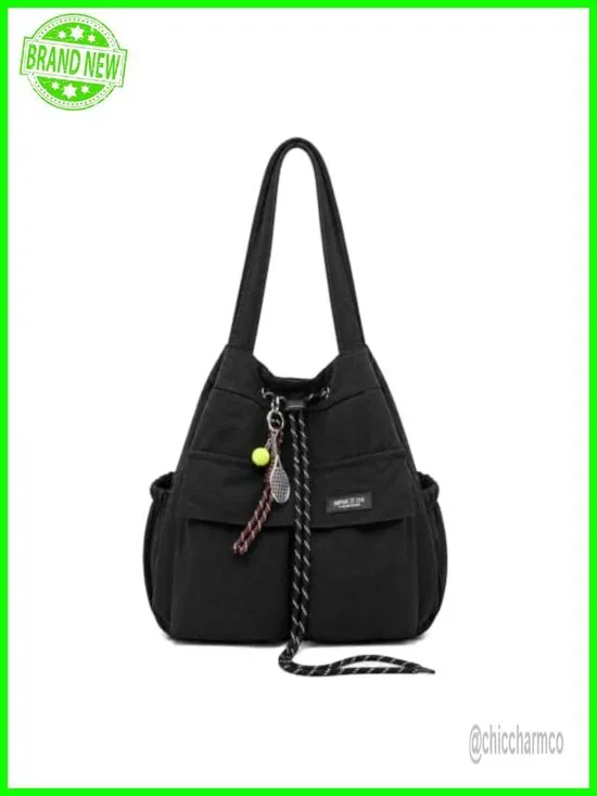 Nylon Slouchy Hobo Tote Bag Convertible Shoulder Backpack Drawstring