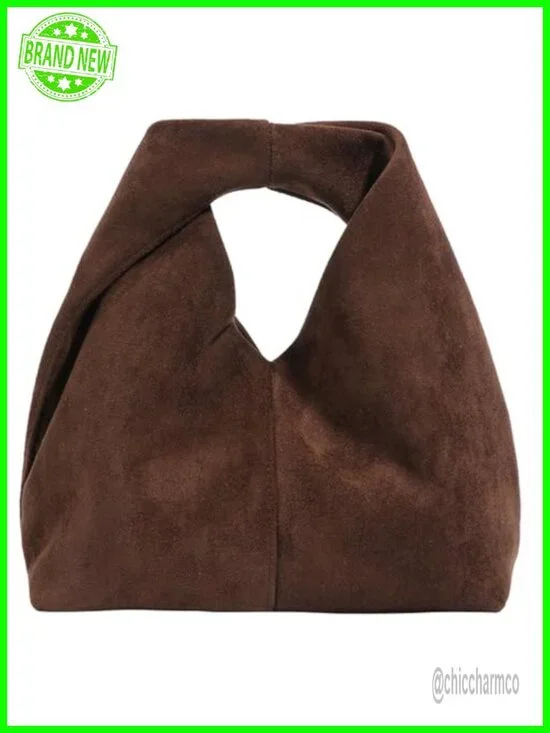 Suede Slouchy Hobo Bag Trendy Shoulder Purse Women Travel Tote