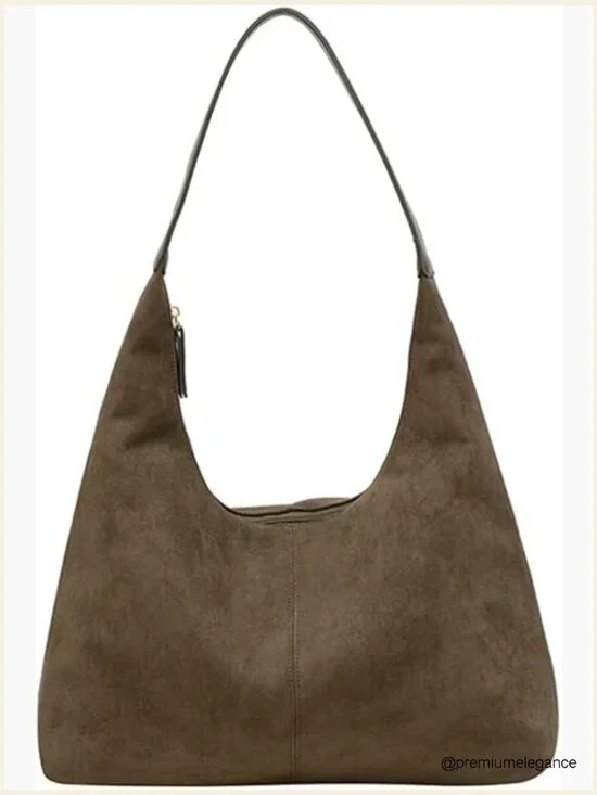 Slouchy Suede Shoulder Bag Tote Hobo Handbag Large Capacity Work Travel