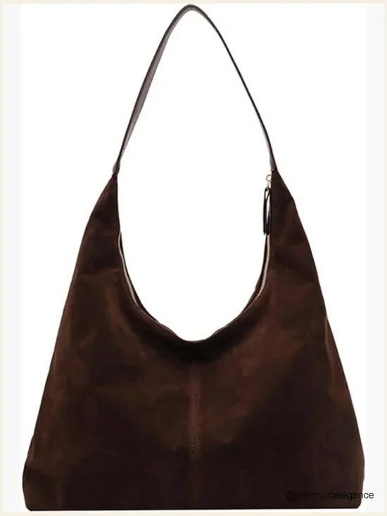 Large Slouchy Hobo Shoulder Purse Tote Bag for Women Suede