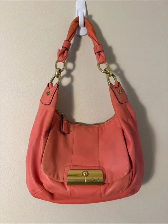 Coach 16808 Kristen Hobo Shoulder Bag Purse in Peony Pink