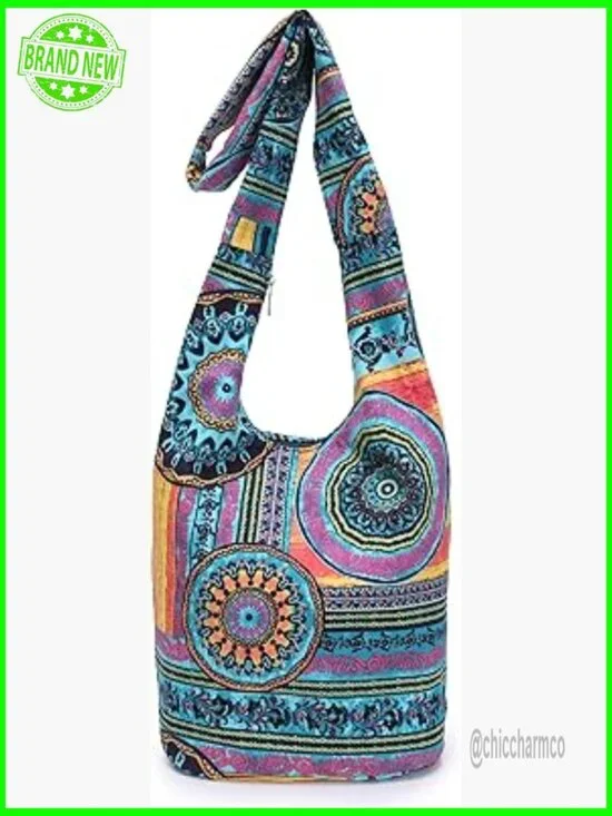 Large Canvas Hobo Crossbody Bag with Zipper Pockets for Daily Use