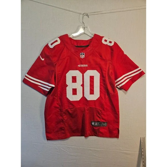 Nike San Francisco 49ers Jerry Rice 80 Jersey Red Mens Size 40 M NFL On Field