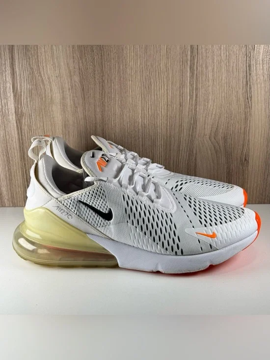 Nike Air Max 270 Just Do It White Total Orange Shoes AH8050-106 Men’s Size 12