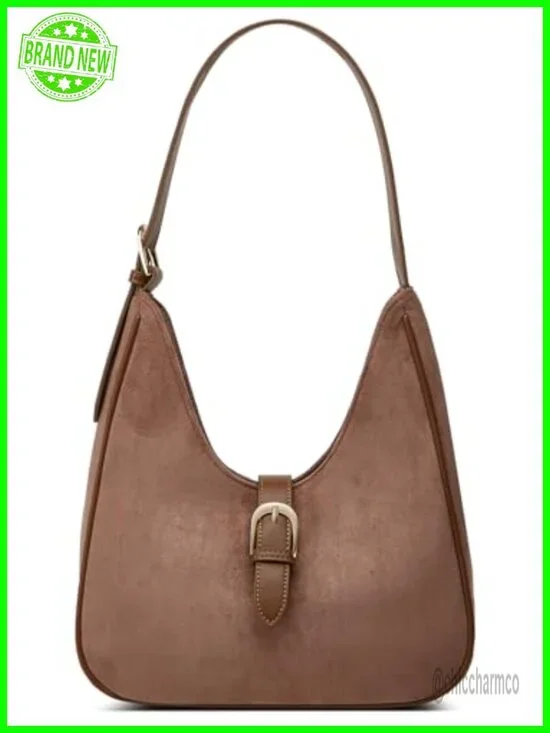 Suede Hobo Bag for Women Underarm Shoulder Bag Tote Handbag PU Leather