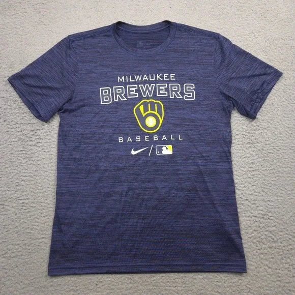 Nike Milwaukee Brewers Authentic Collection Dri-FIT T-Shirt Men's M Navy