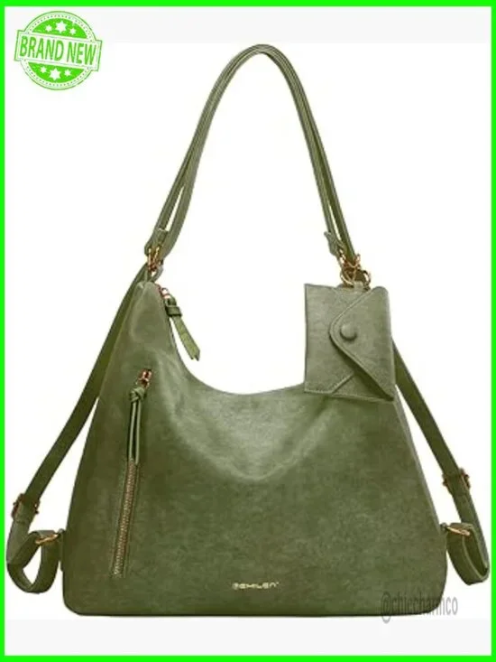 Large Faux Leather Hobo Bag Adjustable Strap Zipper Closure Tote Shoulder
