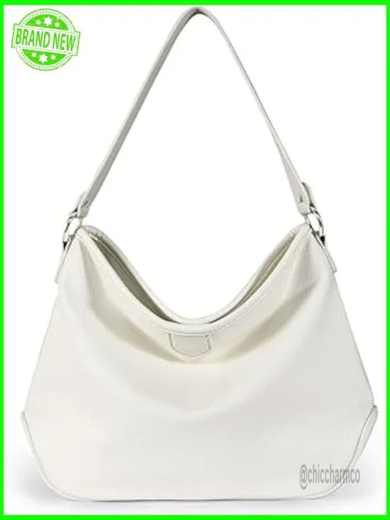 Medium Vegan Leather Hobo Bag with Adjustable Strap for Work and Travel