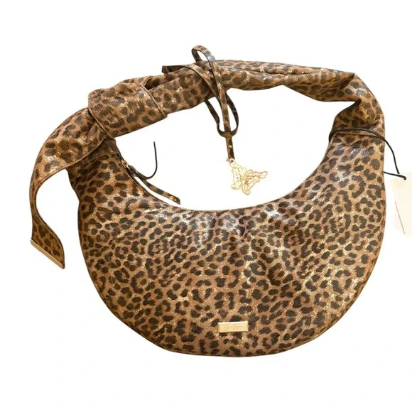 New! Jessica Simpson 2000's Women's Luna Hobo Leopard Print Shoulder Bag